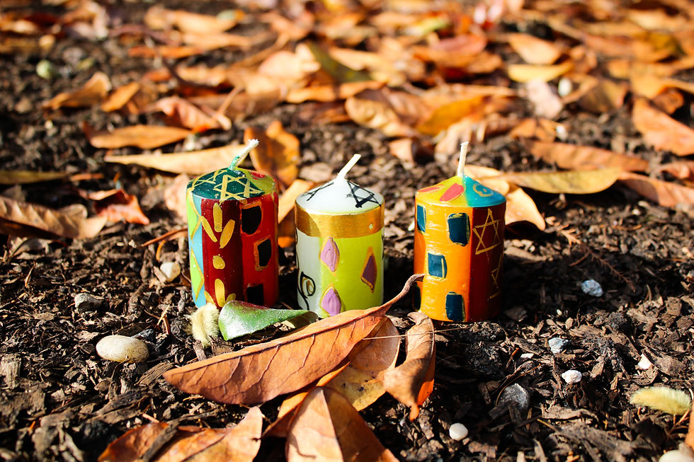 Thumbnail: Handpainted Judaica Votive candles Jewish votive candles jewish gift candles jewish candles judaica painted candles among lea