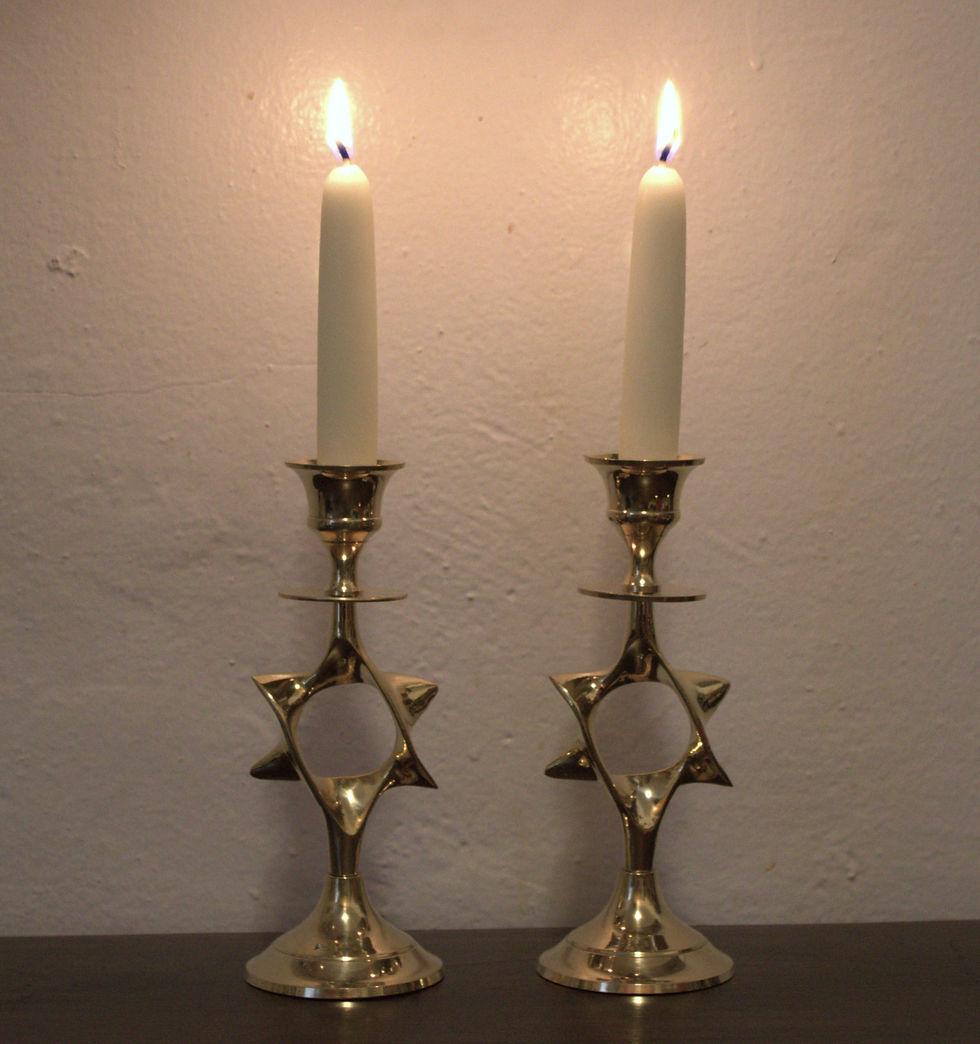 Brass Shabbat Candlesticks Shabbat Candle Holders Star of David Magen David Jewish Gift Bat Mitzvah Gift Bar Mitzvah Jewish C