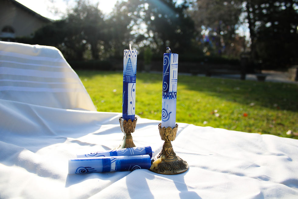 Thumbnail: Hamsa Shabbat Candles Handpainted Shabbat Taper Candles Jewish Candles Jewish Spell Candles Magic Jewitches Jewish Magic