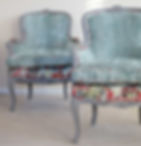 pair of turquoise peacock bergere chairs by vintage1vibe