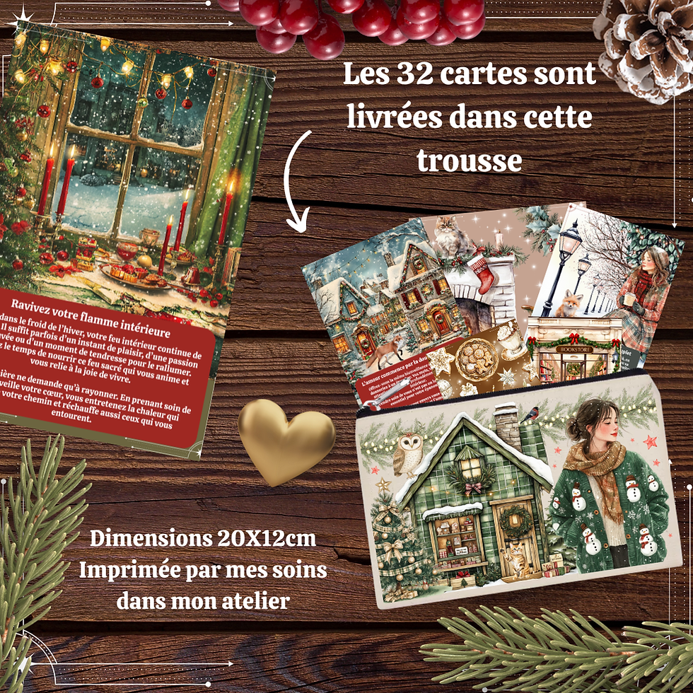 Miniature : 32 Cartes Oracle Les petits bonheurs d'hiver + trousse