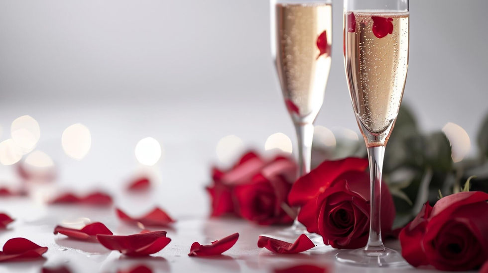 valentines-day-postcard-with-champagne-glasses-roses-celebrate-valentine-white-background_