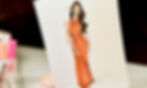 fashion sketch of a woman in an orange dress