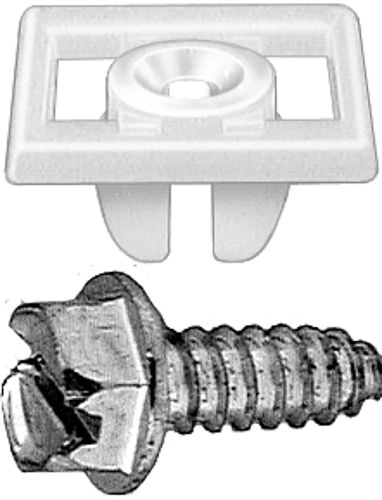 Slotted Hex Washer Head License Plate Screw and Nylon Nut Qty: 25 Sets