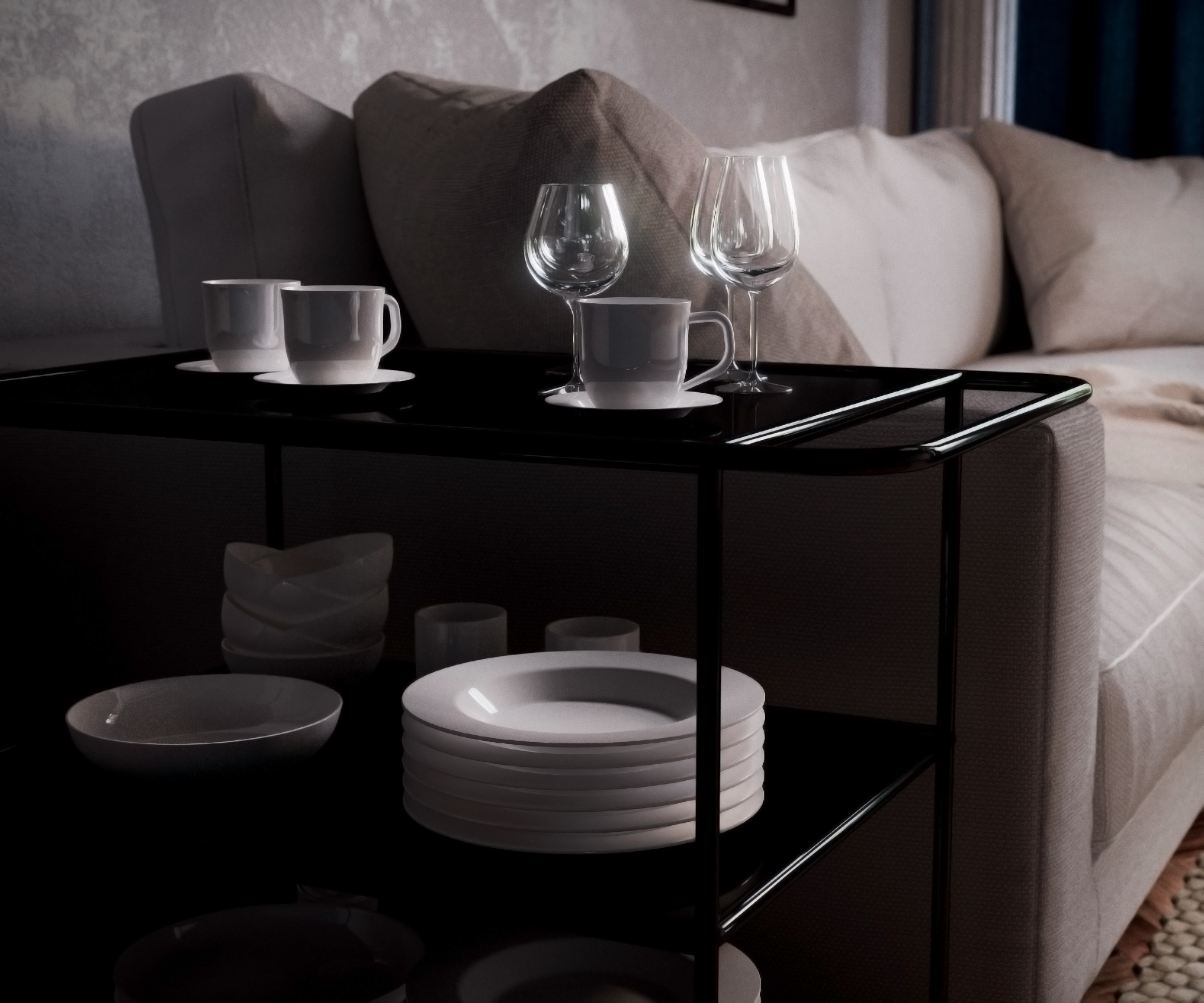 Living side table closeup