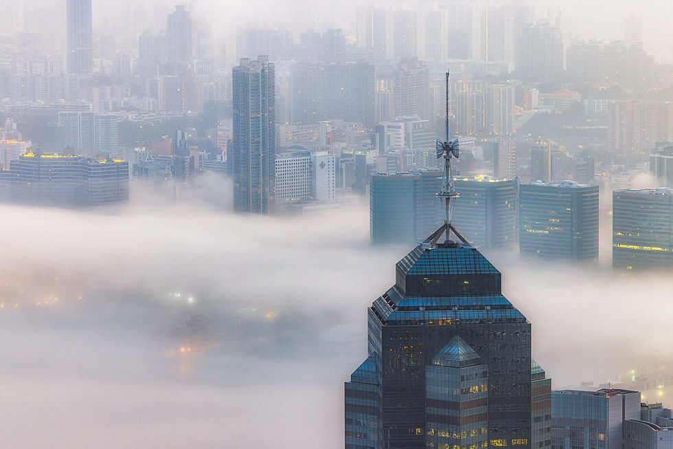 Hong Kong art print city above the clouds by Tomoaki Katsuba