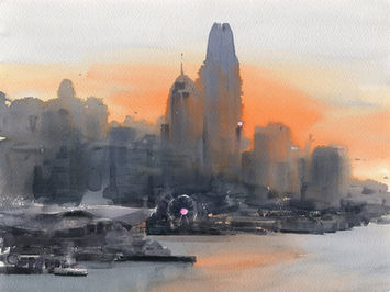 Wu Jianzhong - "Sunset Harbour"