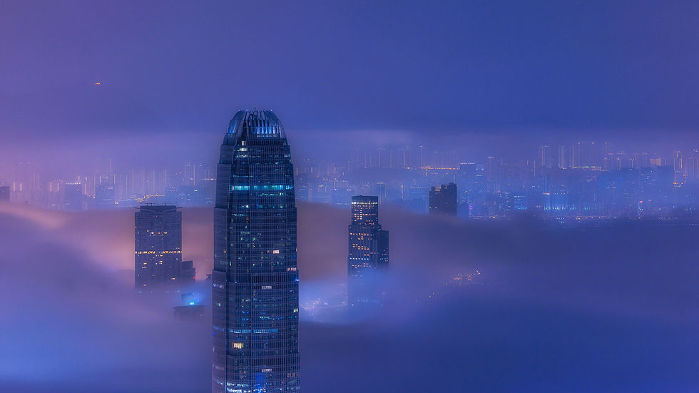 Hong Kong art print city above the clouds by Tomoaki Katsuba
