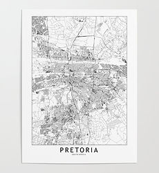 Pretoria city map poster designed by multipliCITY. A clean, simple, modern art map of Pretoria, South Africa.