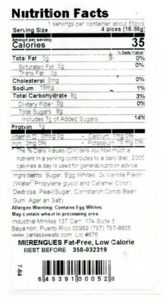 Thumbnail: Carla's Sweets Merenguitos Meringue Cookies (7 oz.)