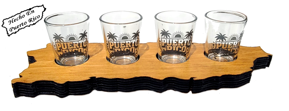 Thumbnail: Puerto Rico Shot Glass Set with Tray