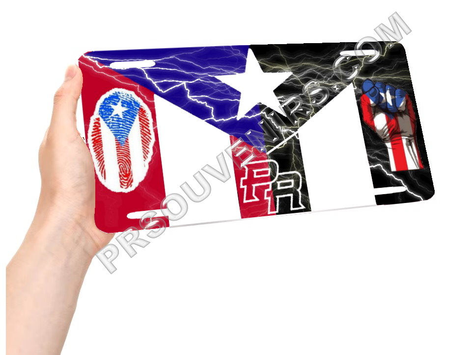Thumbnail: Puerto Rico Flag & Black Flag License Plate