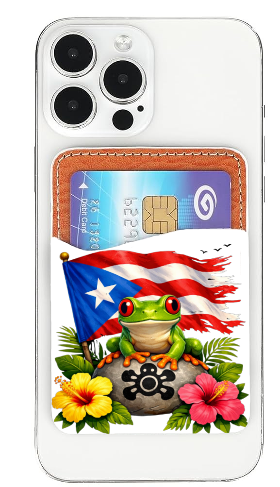 Puerto Rico Leather Phone Card Holder