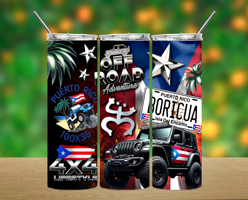 Puerto Rico Tumbler Cups W/ Lid, Individually Box