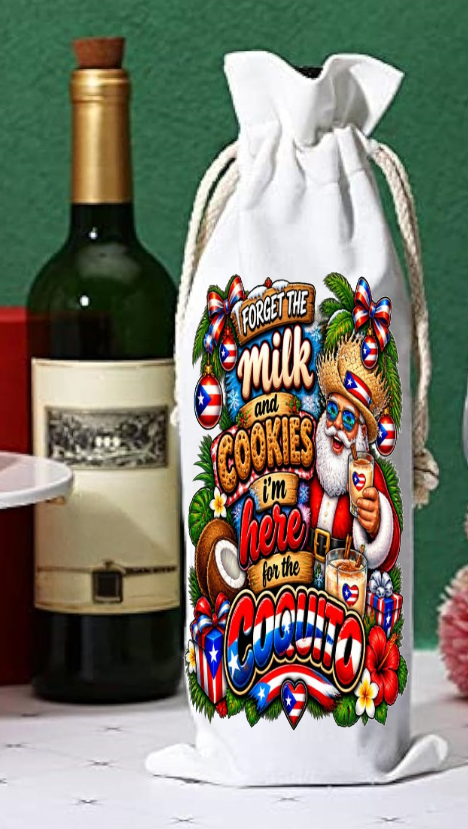 Thumbnail: Christmas Canvas Carry Bottle Bag