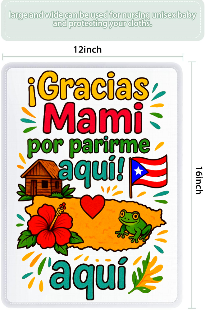 Thumbnail: Puerto Rico Unisex Baby Burp Cloths