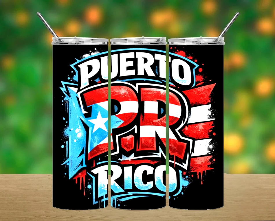 Puerto Rico Tumbler Cups W/ Lid, Individually Box