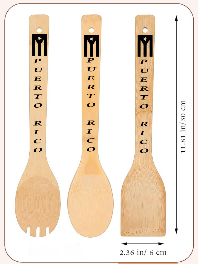 Puerto Rico Bamboo Wooden Kitchen Utensil