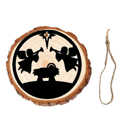 Hanging Decor Christmas Design In Wood Slices