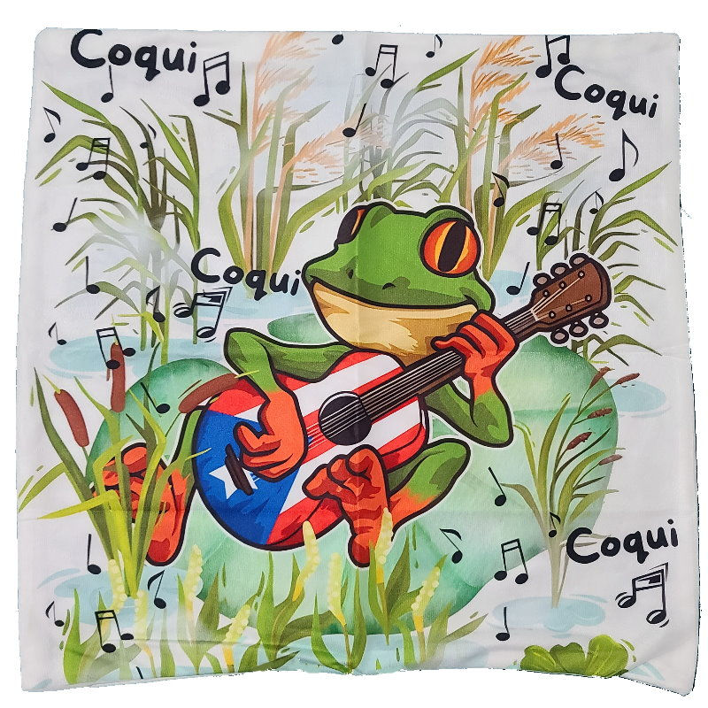 Thumbnail: Coqui & Puerto Rico Flag Pillow Cover