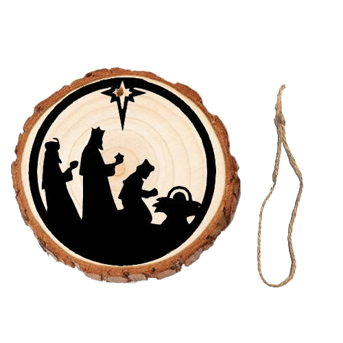 Hanging Decor Christmas Design In Wood Slices