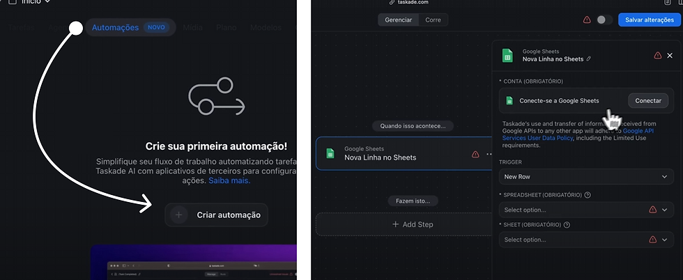 Criando a automação