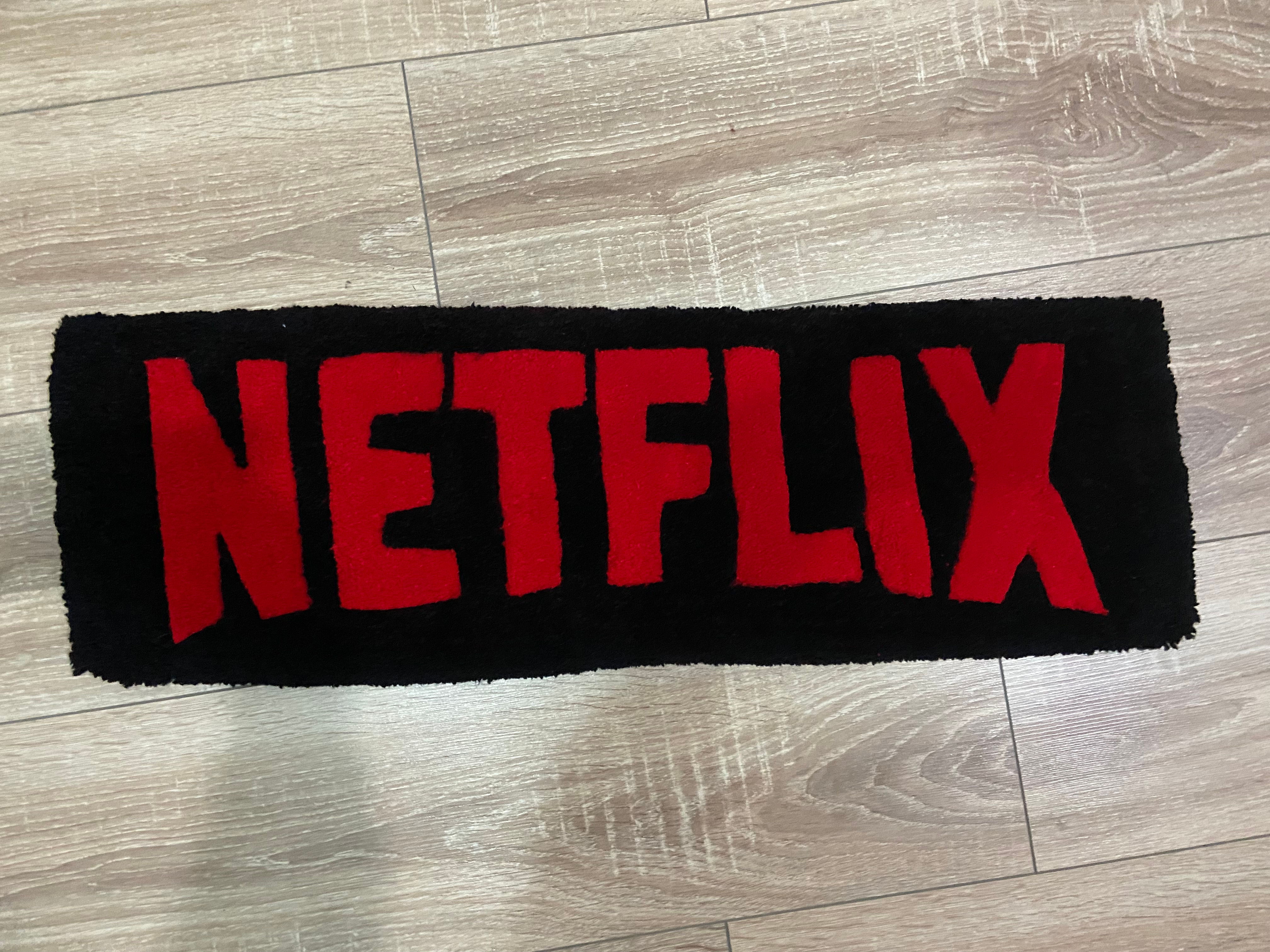 Netflix fluffy Tufted Rug / Home Decor / 100% Handmade Custom