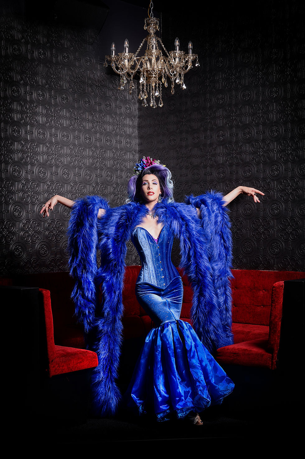 Lilly Loca posing in her Absolem costume