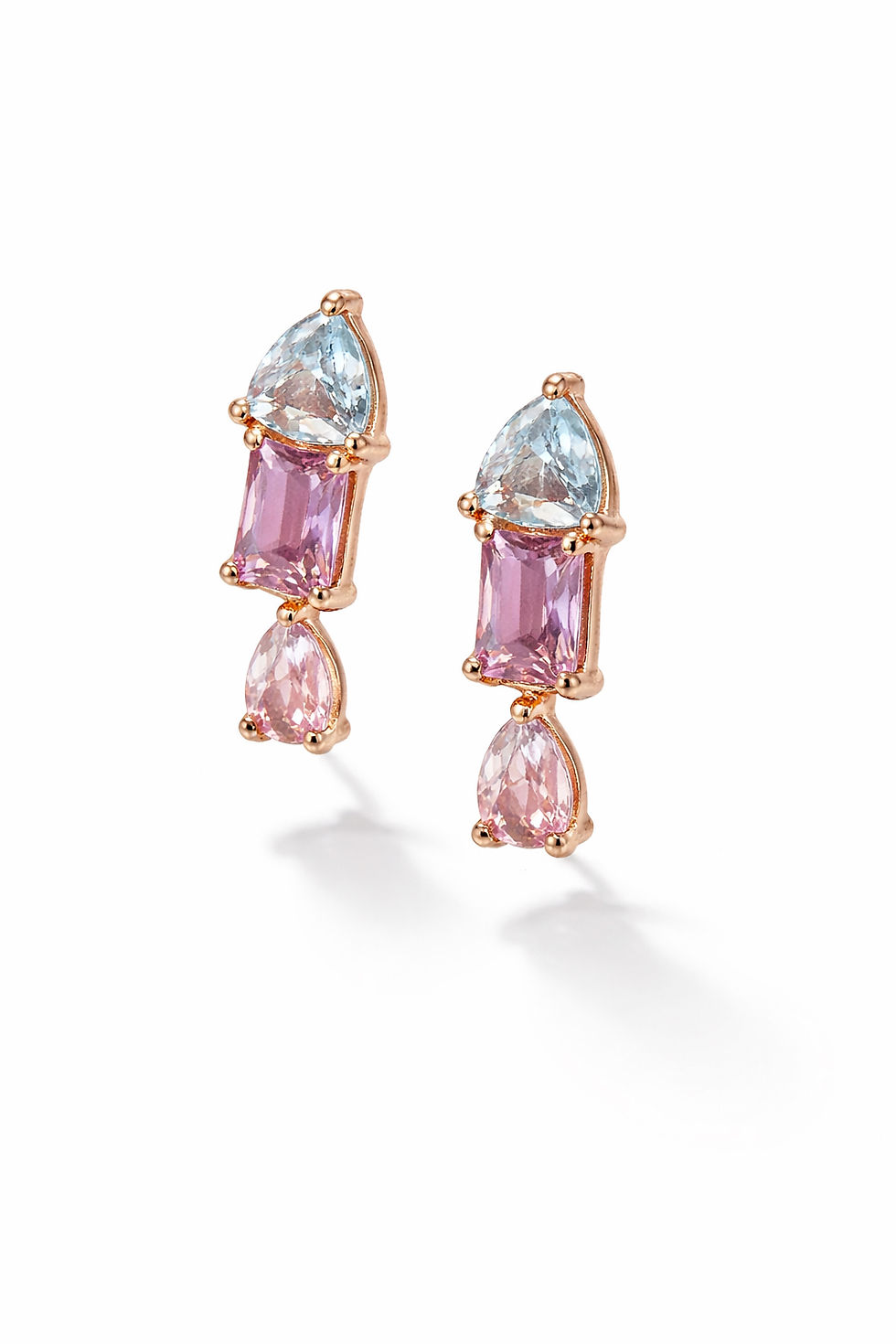 Miniatura: BRINCO COM ZIRCÔNIAS COLORIDAS BANHADO A OURO 18 k