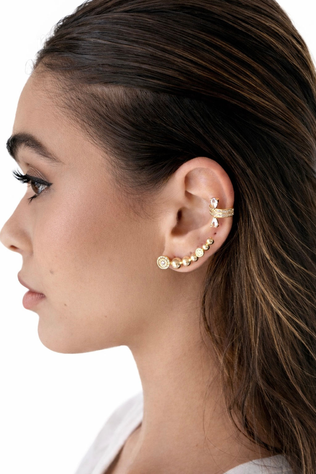 Piercing duplo com Zircônia 