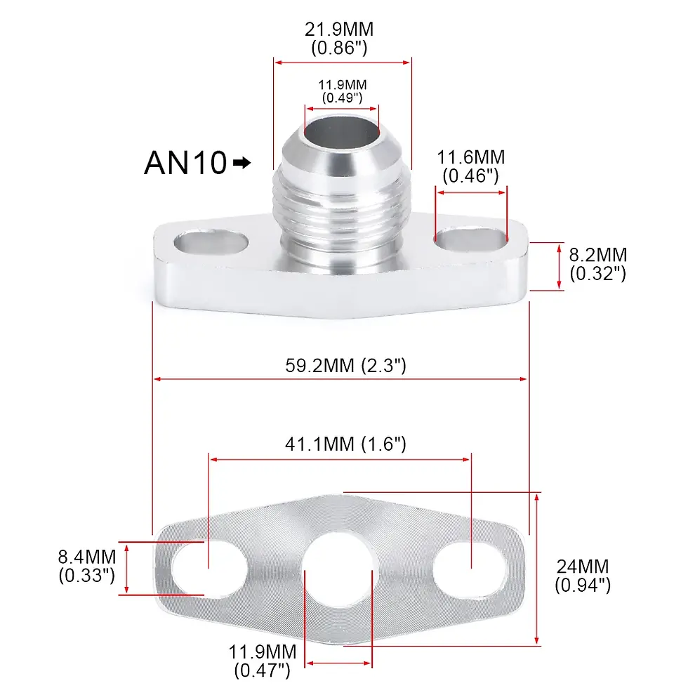 Thumbnail: PQY - Turbo Oil Return/Drain Flange Adapter AN10 FOR TURBO GT28 GT30 GT35 T25