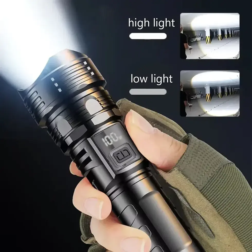 Thumbnail: High Power LED Flashlight - USB Rechargeable 1000LM, Zoomable Multifunctional