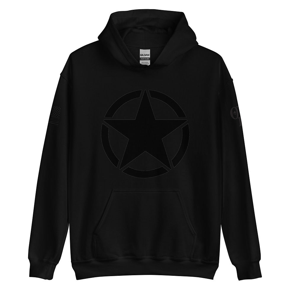 OP Circled Star Hoodie-Black Print
