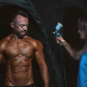 Tanning Bodybuilding Athlete