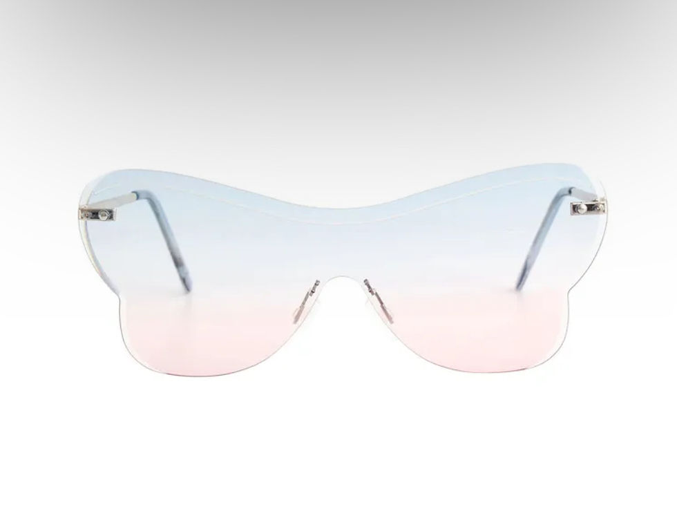 Thumbnail: DABC One Piece Rimless Butterfly Sunglasses
