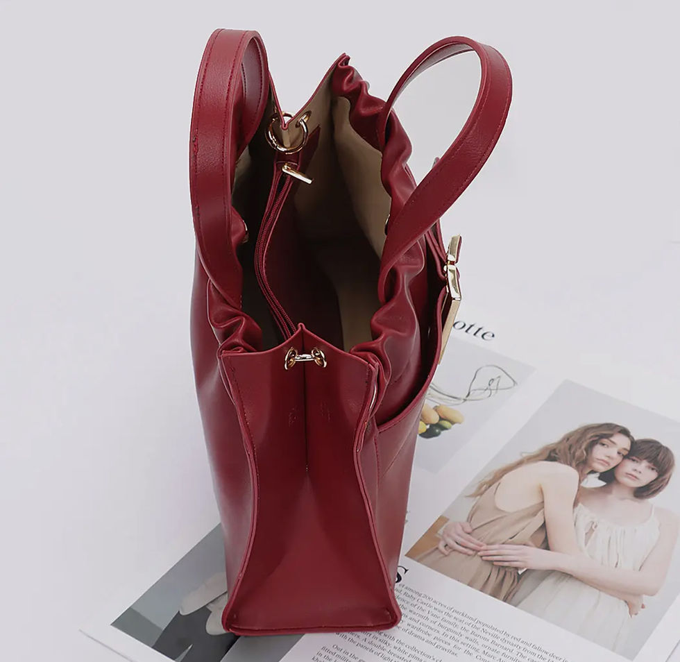 Thumbnail: DABC Buckle Front Faux Leather Handbag