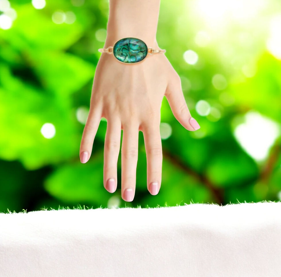 Thumbnail: DABC Blue Green Marbled Bangle Bracelet & Earrings