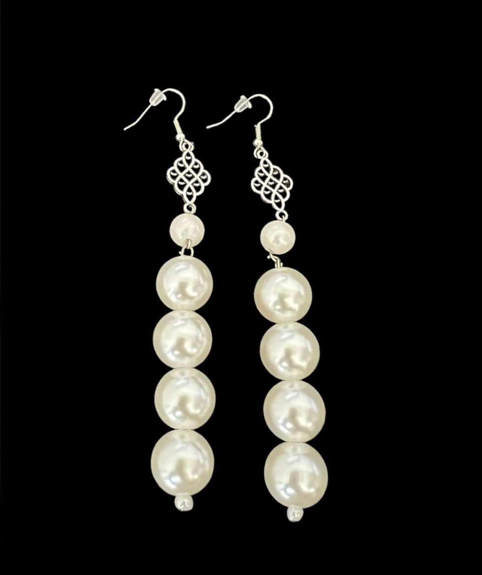 Thumbnail: DABC Handmade Pearl Drop Earrings