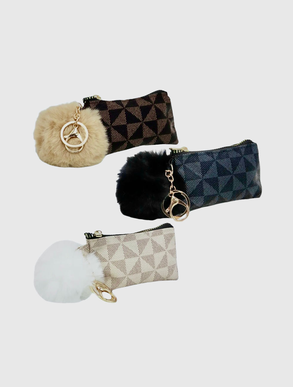 “Triangle Checkered Collection” Coin Pouch Key Chain