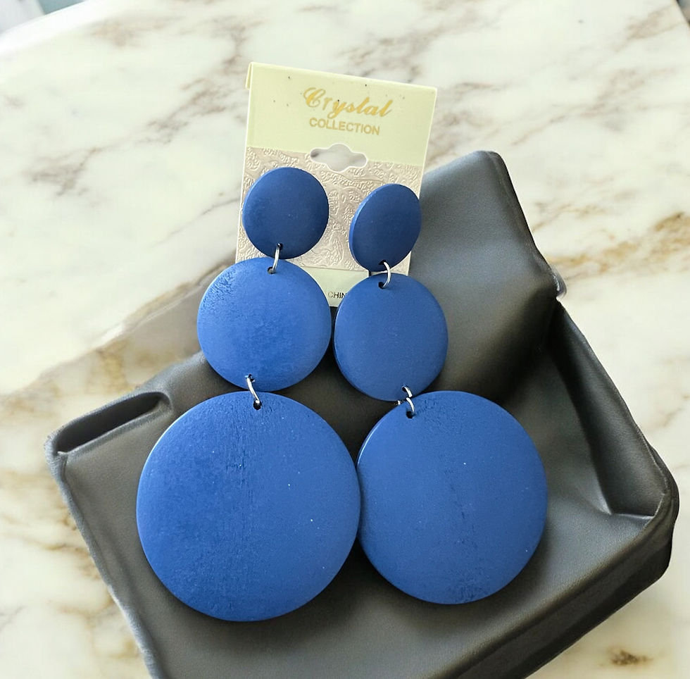 Thumbnail: DABC Large 3-Tier Wood Earrings