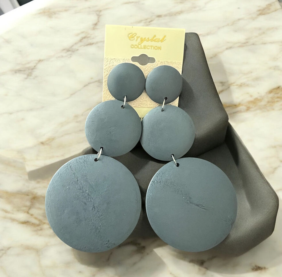 Thumbnail: DABC Large 3-Tier Wood Earrings
