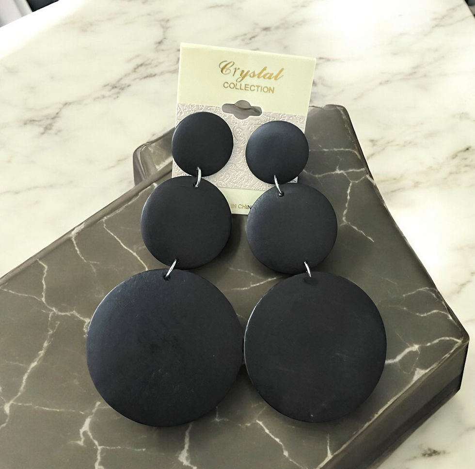 Thumbnail: DABC Large 3-Tier Wood Earrings