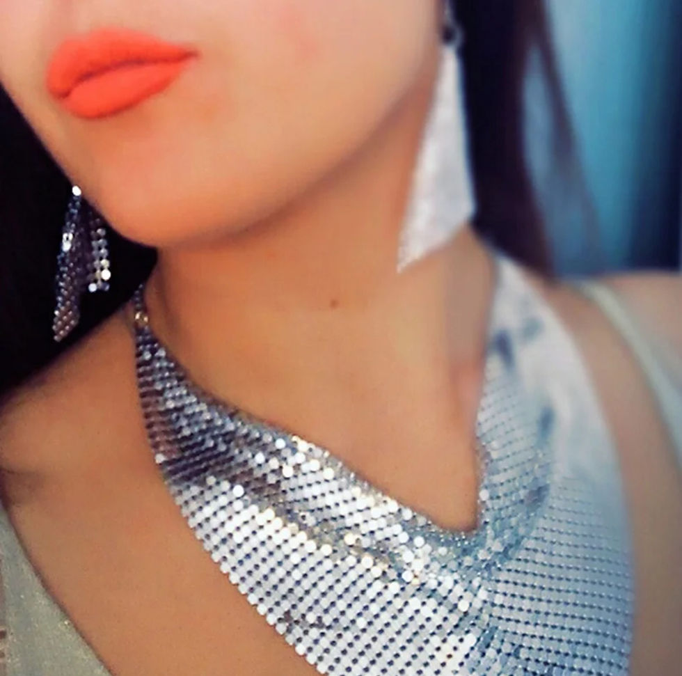 Thumbnail: DABC Shiny Rhinestone Necklace Set 