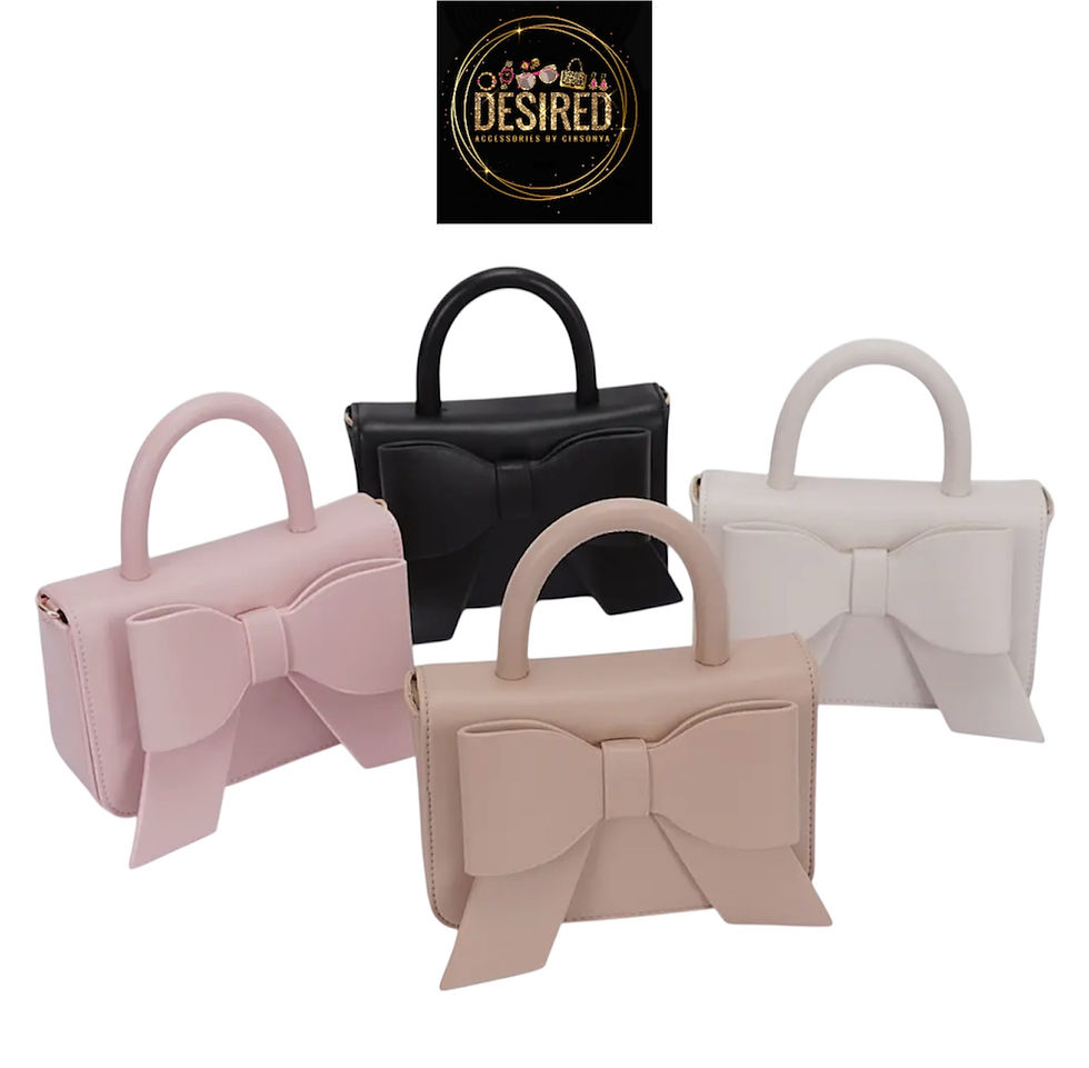 DABC Top Handle Faux Leather Ribbon Bag