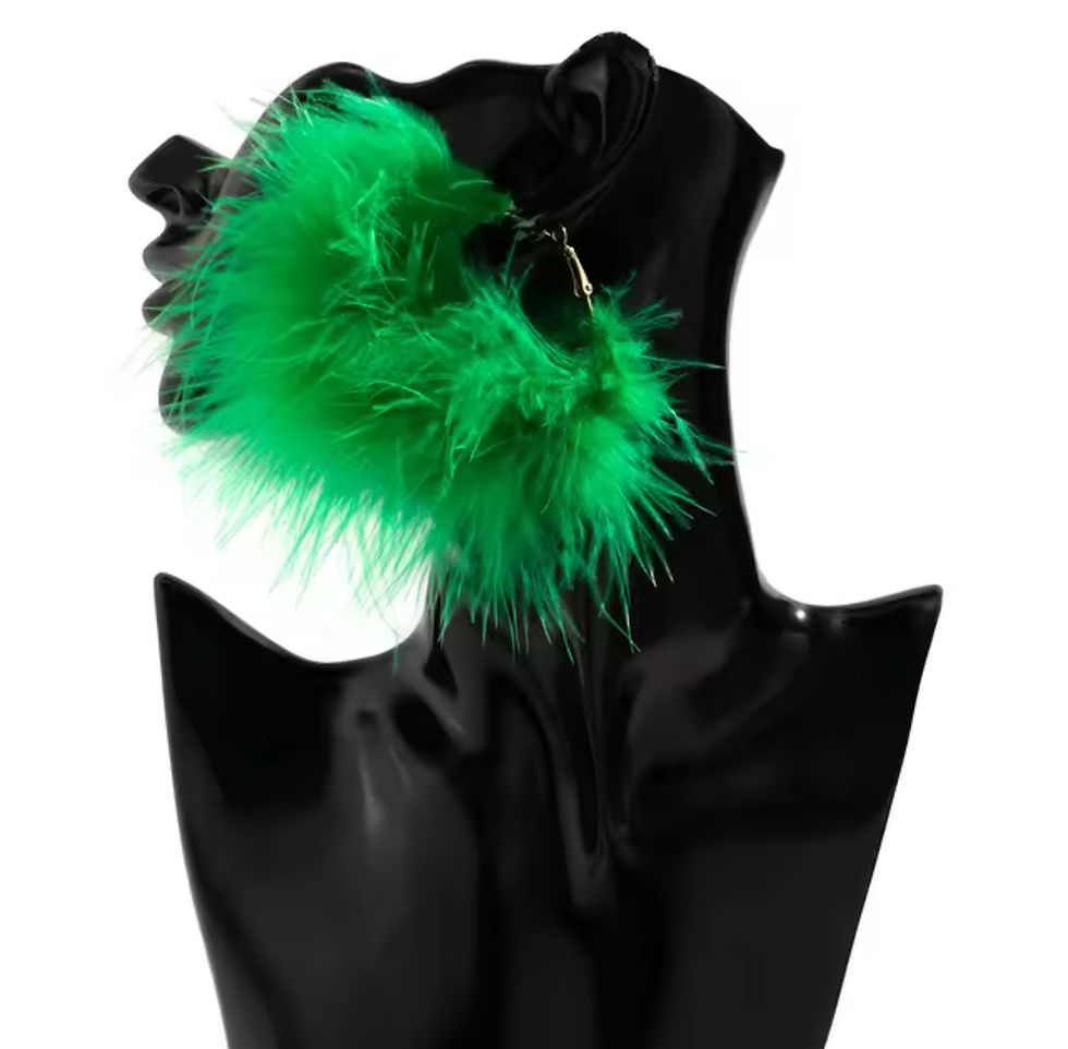 Thumbnail: DABC Lg Soft Feather Hoop Earrings