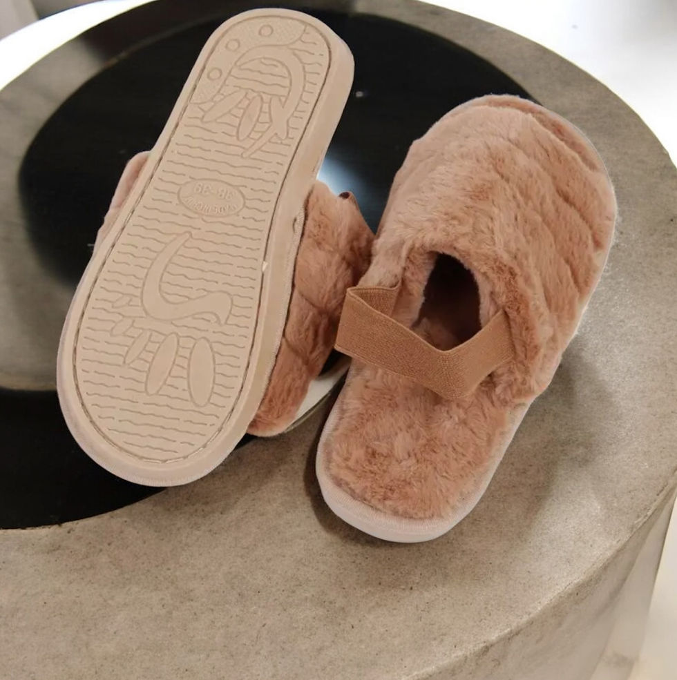 Thumbnail: DABC “Faux Fur” Elastic Strap Sandals