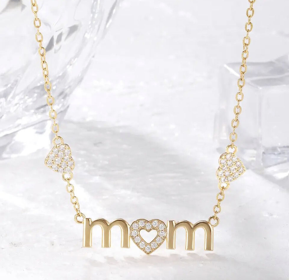 Thumbnail: DABC CZ  Heart Mom Necklace