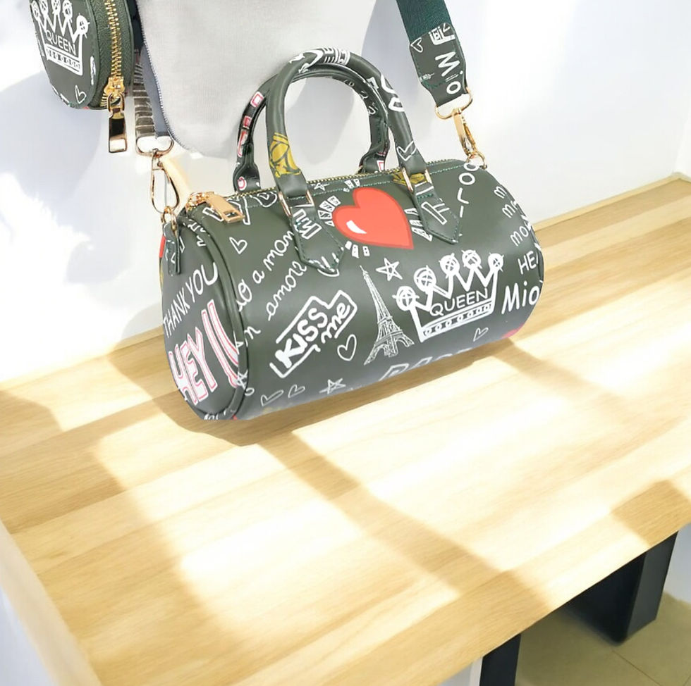 Thumbnail: DABC Graffiti Tube Boston Bag w/Airpod Purse