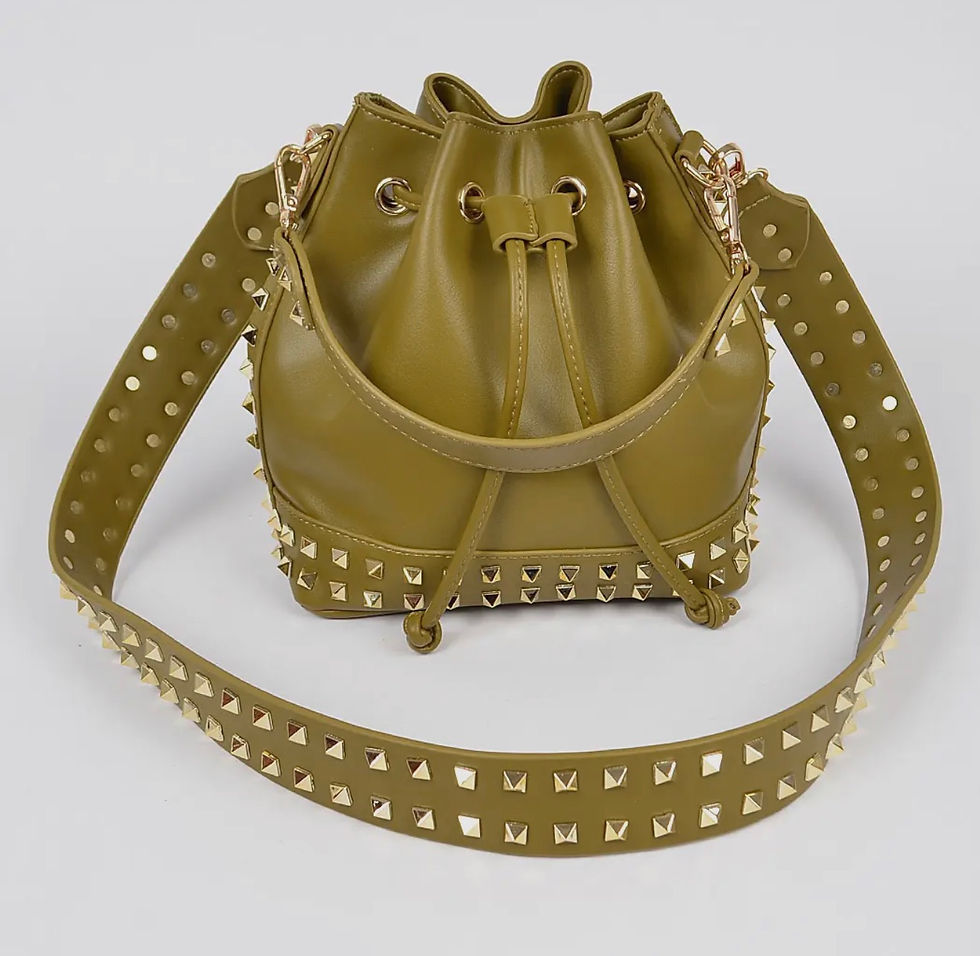 Thumbnail: DABC Studded Bucket Crossbody Bag