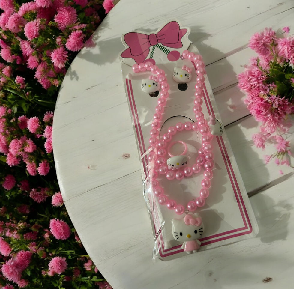 Thumbnail: DABC 4pcs Pink Bead Hello Kitty Set For Girls